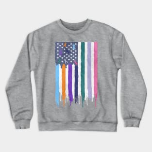 Fight for the Cancer Cure Ribbon Shirt Distressed Flag Support Gift Crewneck Sweatshirt